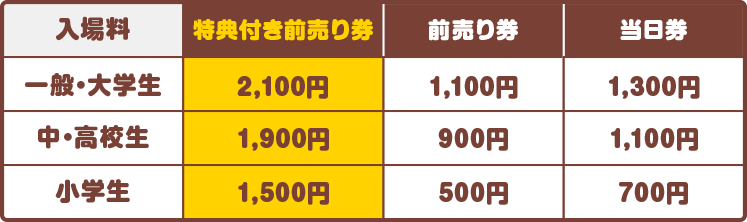 料金表